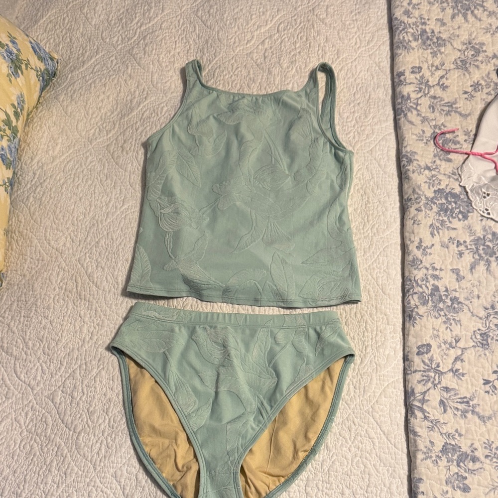 Tommy Bahama Mint Green Textured Tankini Set
